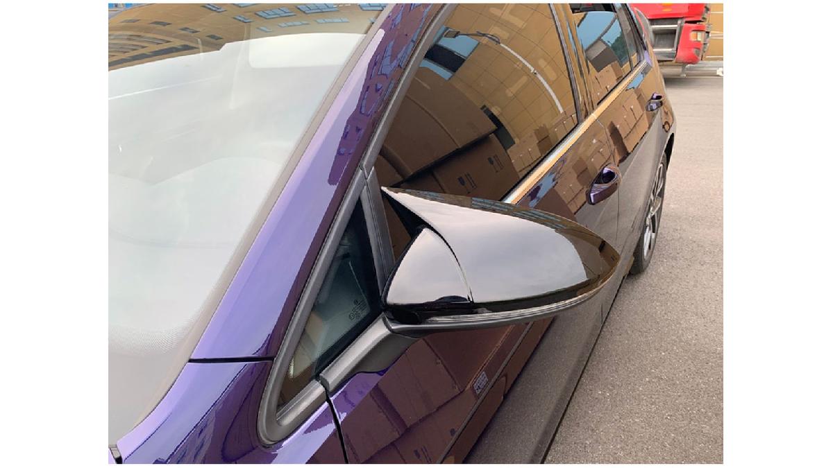 AutoStyle+Coques+de+R%C3%A9troviseurs+sur+mesure+pour+Volkswagen+Golf+VII+2012-2019+%27A-Look%27+-+Noir+glissant+-+Set+de+2+pi%C3%A8ces